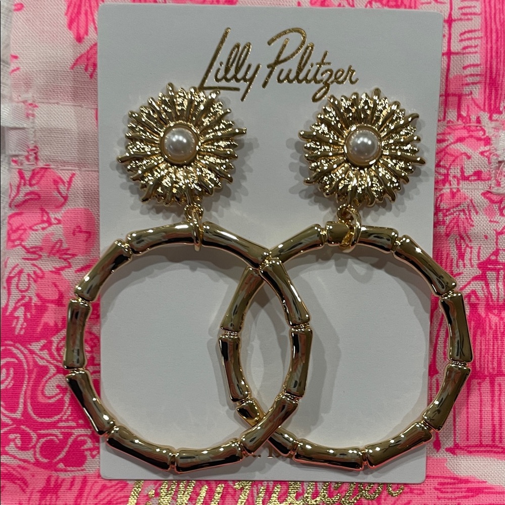 Lilly Pulitzer Gold Bamboo Hoop Earrings